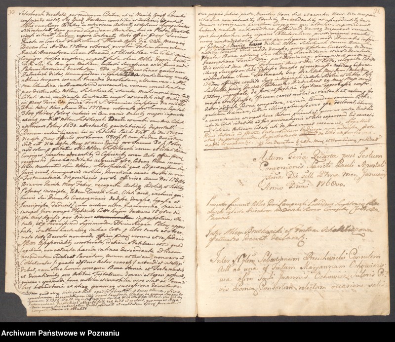 Obraz 19 z jednostki "Prothocollum nobilis officii consularis civitatis SR.Mtis Posnaniae sub notariatu nobilis Francisci Xaveri Prolewicz, SR.Mtis consiliarii, apostolici et officii praesentis notarii in anno domini 1768."