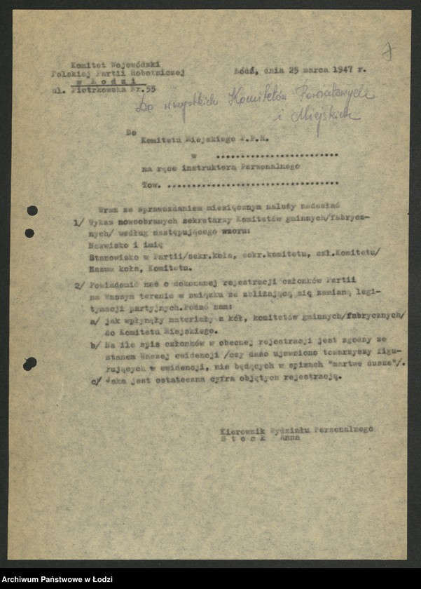 Obraz 8 z jednostki "[Pisma okólne, zawiadomienia Wydziału]"