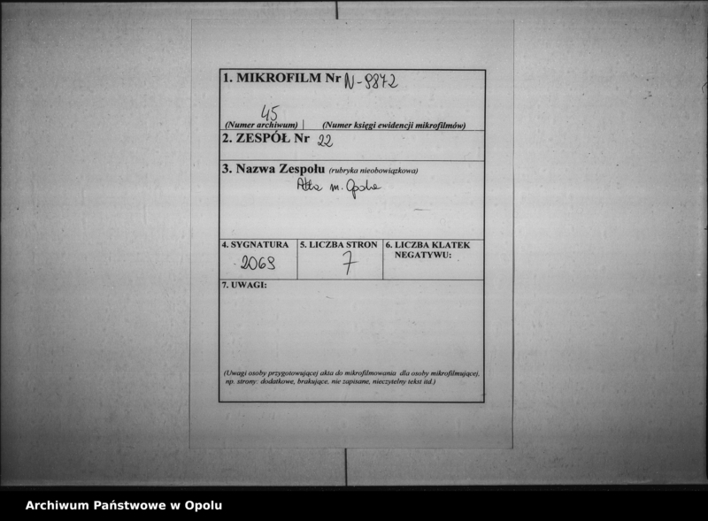 Obraz 2 z jednostki "Acta des Magistrats zu Oppeln betreffend Wein- Bier u.[nd] Branntwein Ausschank im Ringhause 31 /: Moritz Kassel :/ Vol: I"