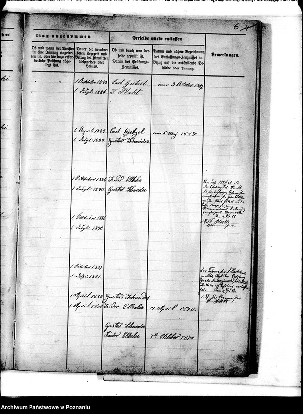 Obraz 10 z jednostki "Buch zur Eintragung der Lehrlinge und Gesellen für die Innung des Böttchergewerks."