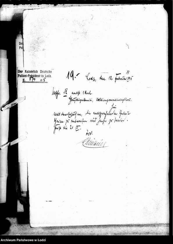 Obraz 12 z jednostki "Listy Guberni i Prezydium Policji do Sekcji Zaprowiantowania Miasta"