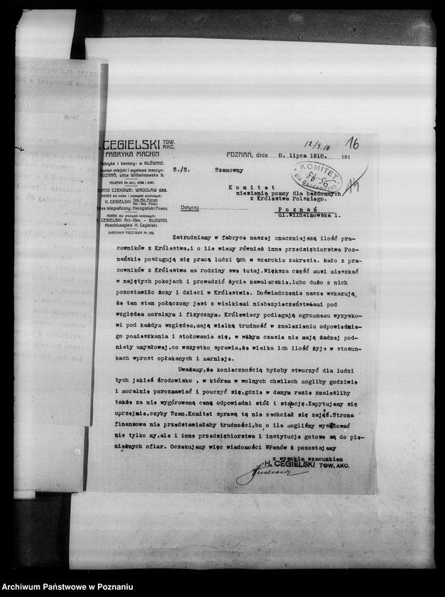 Obraz 19 z jednostki "Schronisko dla Królewiaków- korespondencja związana z utrzymaniem schroniska dla uchodźców z Królestwa."