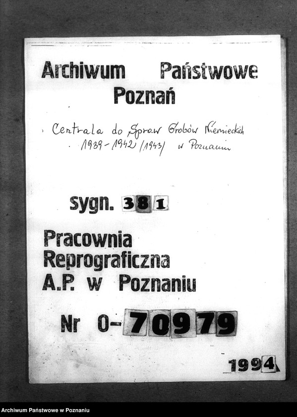 Obraz 1 z jednostki "Wykazy miejscowych Niemców, którzy zginęli w 1939 roku. Kreis Lissa (Leszno)"