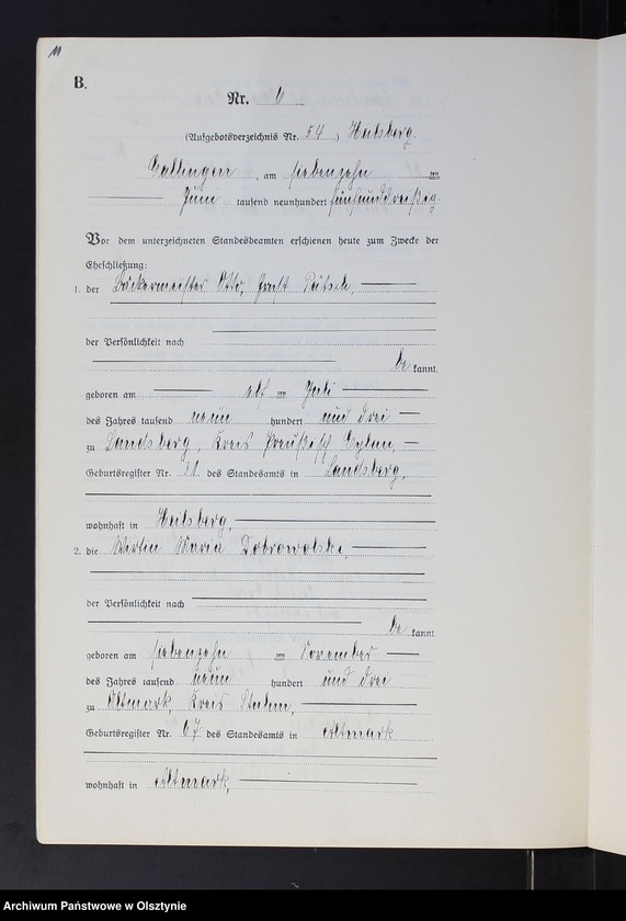 image.from.unit.number "Heirats-Neben-Register Nr 1 - 18 [ Księga małżeństw - wtóropis ]"