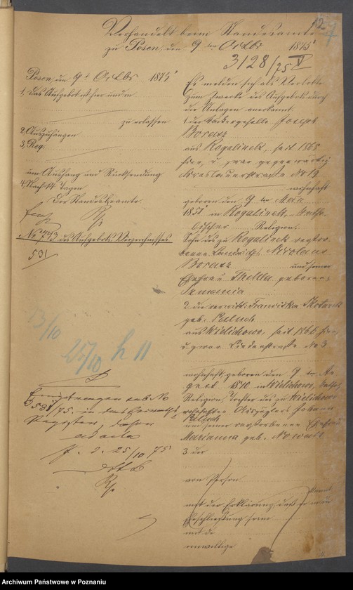 Obraz 13 z jednostki "Die von den Verlobten beigebrachten Urkunden zur Eheschliessung pro 1875"