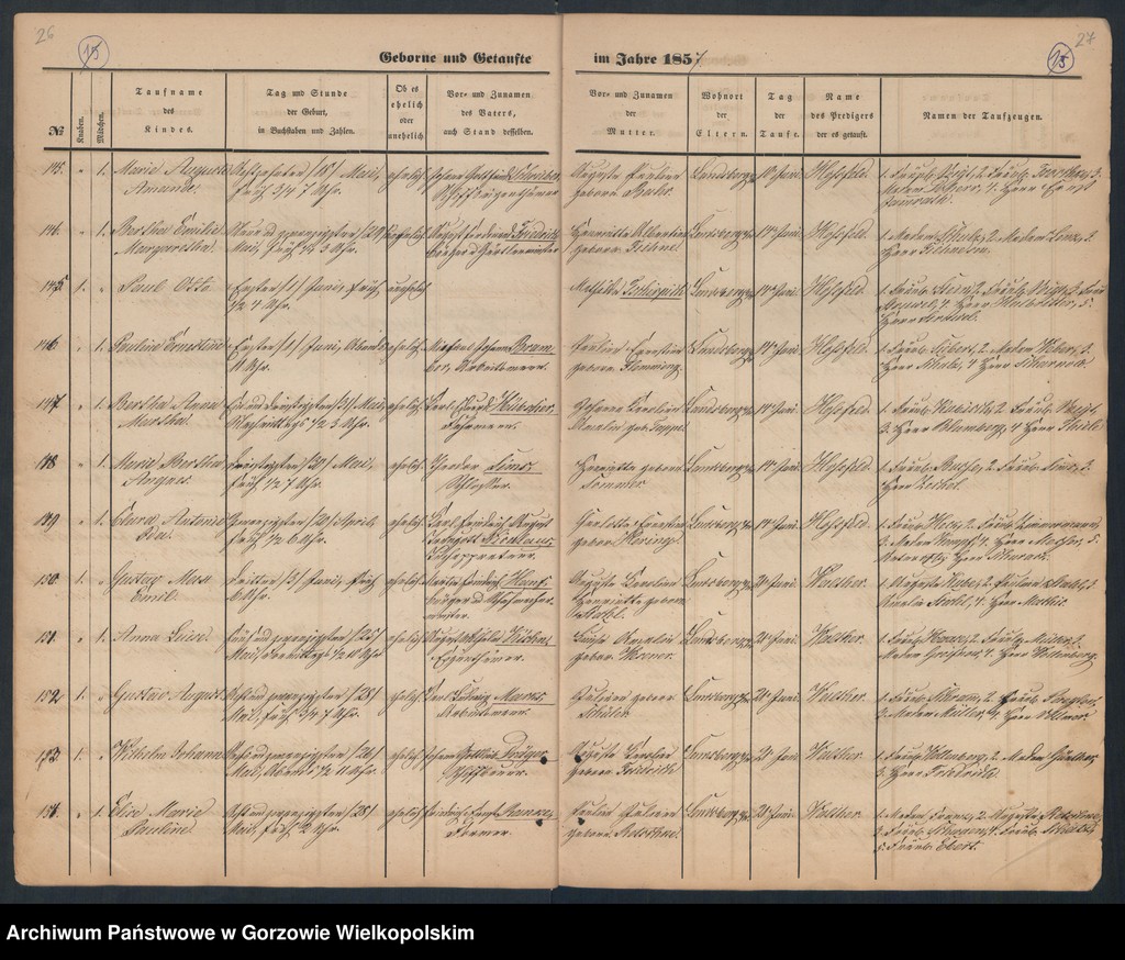 image.from.unit.number "Duplikate der Hauptkirche Landsberg an der Warthe (zawiera też księgę zgonów Konkordien Kirche z 1857 r.)"