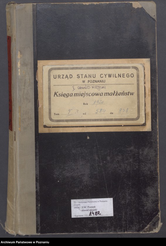 Obraz 2 z jednostki "Księga miejscowa małżeństw tom III [Rejestr główny małżeństw]"