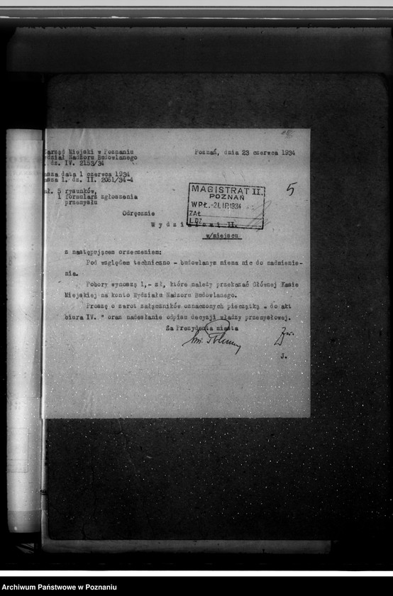 Obraz 9 z jednostki "Zatwierdzenie zakładu przemysłowego /Fabryki musztardy/ St. Robińskiego w Poznaniu"