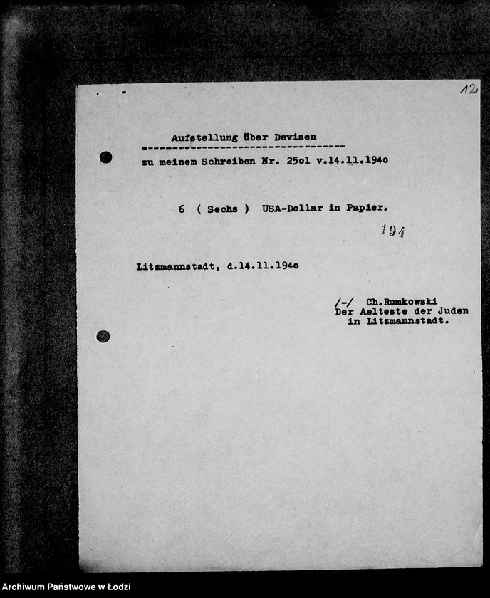 Obraz 16 z jednostki "Korrespondenz mit dem Aeltesten der Juden"