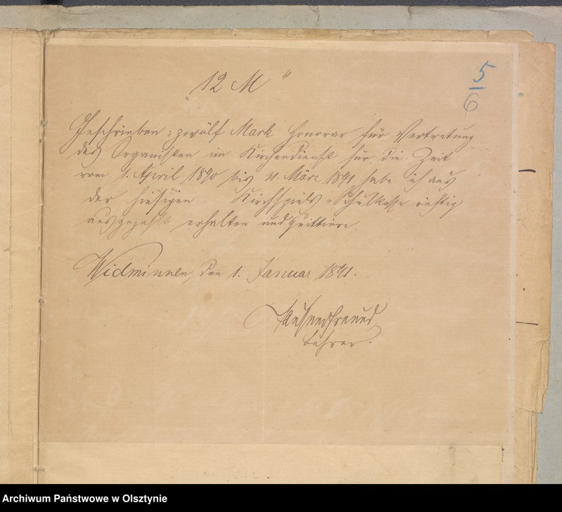 image.from.unit.number "Einnahme und Ausgabe Beläge der Kirchspiels Schulkasse in Widminnen"