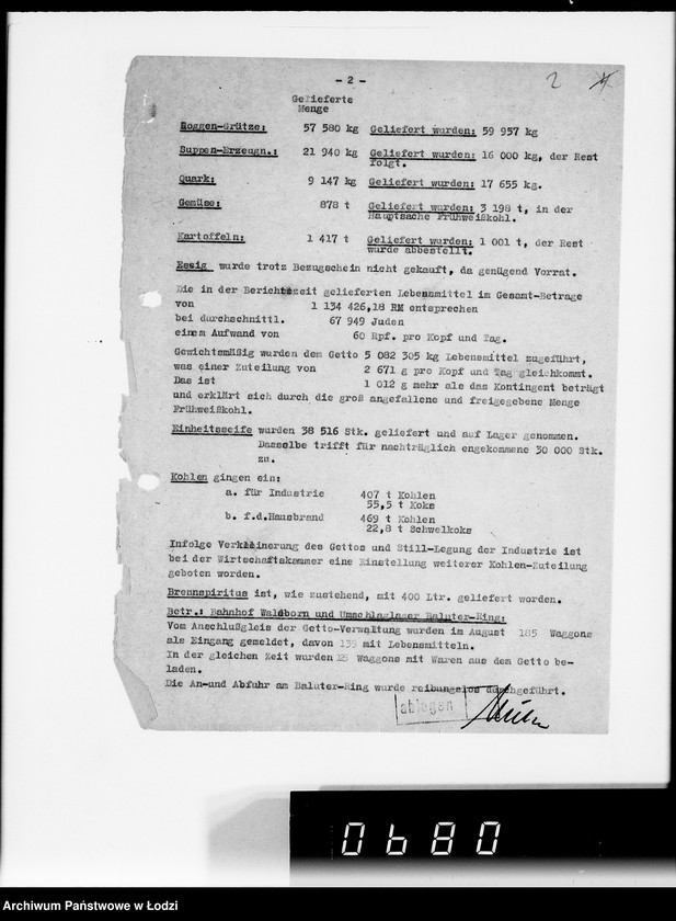 Obraz 6 z jednostki "Aktennotizen und Berichte [dotyczące spraw ogólnych Getta w Łodzi oraz jego utworzenia]"