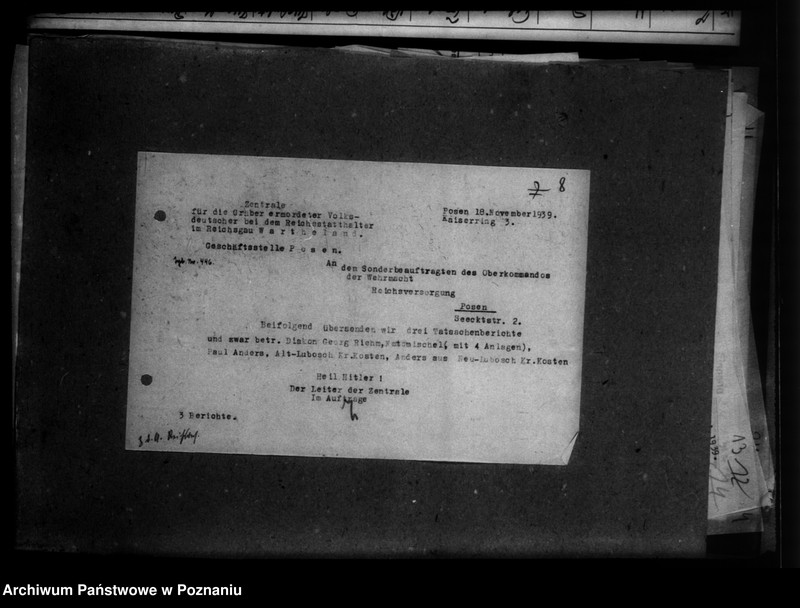 Obraz 12 z jednostki "Kreis Wreschen (Września). Wykazy miejscowych Niemców, którzy zginęli w 1939 roku - korespondecja"