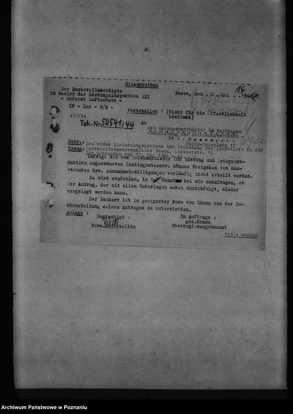 Obraz 20 z jednostki "Bauten für die Reichsuniversität Posen"