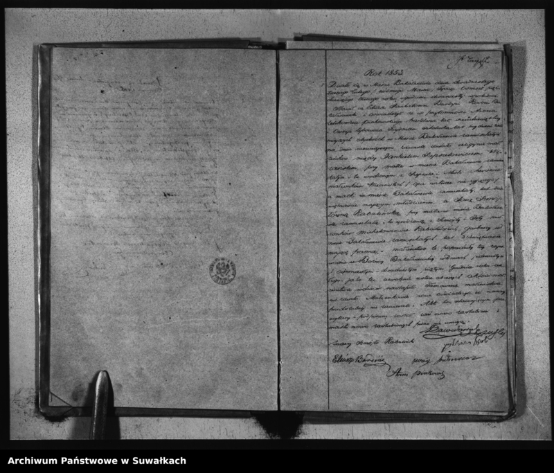 image.from.unit.number "Duplikat Akt Urodzonych, Zaślubionych i Zmarłych Urzędnika Stanu Cywilnego Wyznania Mojżeszowego Okręgu Bakałarzewskiego za rok 1853"