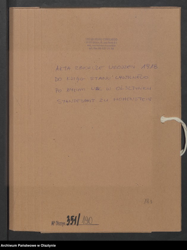 image.from.unit.number "Akta zbiorcze urodzeń z 1918 roku"