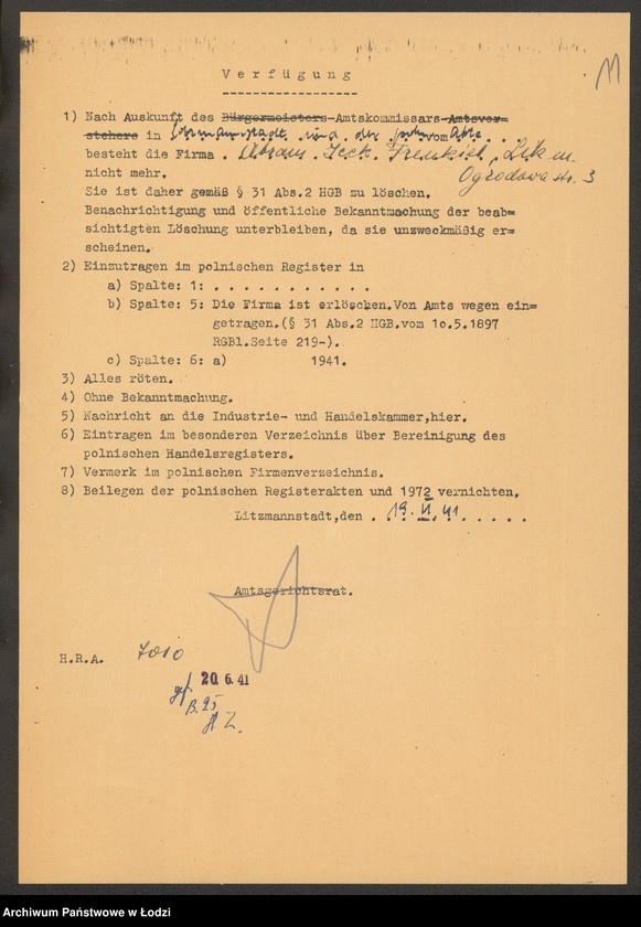 Obraz 13 z jednostki "Abram Icek Frenkiel - drobna sprzedaż manufaktury bawełnianej"