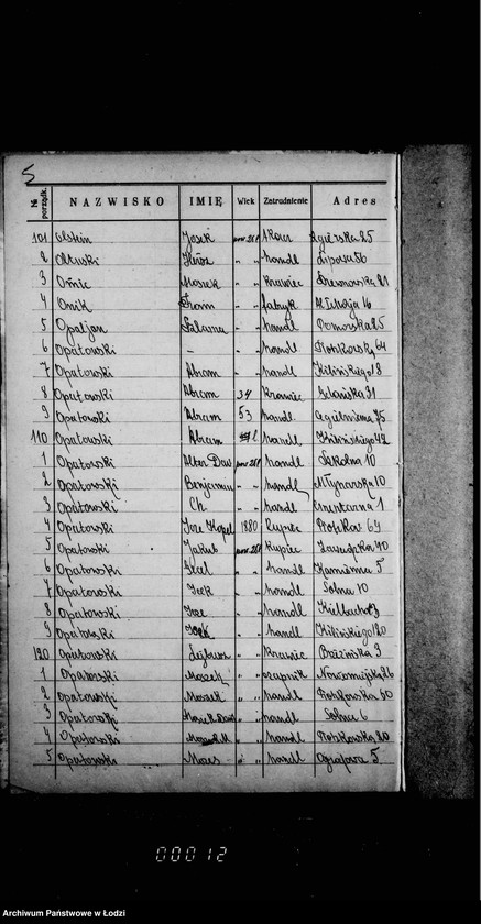 Obraz 10 z jednostki "Lista wyborców Gminy Wyznaniowej Żydowskiej w Łodzi 1924 r. lit. O"