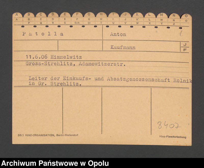 Obraz 3 z jednostki "[Patolla Anton, ur. 11.06.1906 Himmelwitz]"