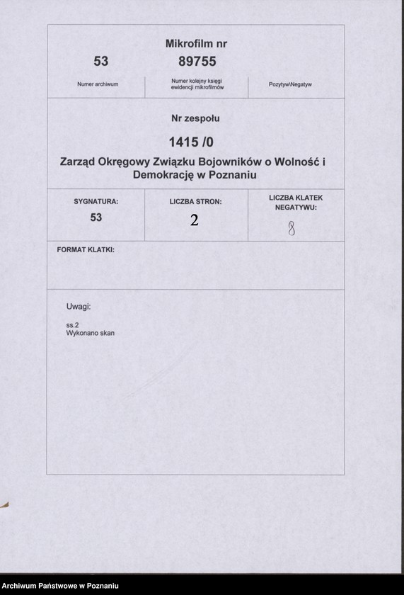 Obraz 15 z jednostki "Wykaz członków Prezydium Zarządu Okręgu Związku Bojowników o Wolność i Demokrację w Poznaniu."