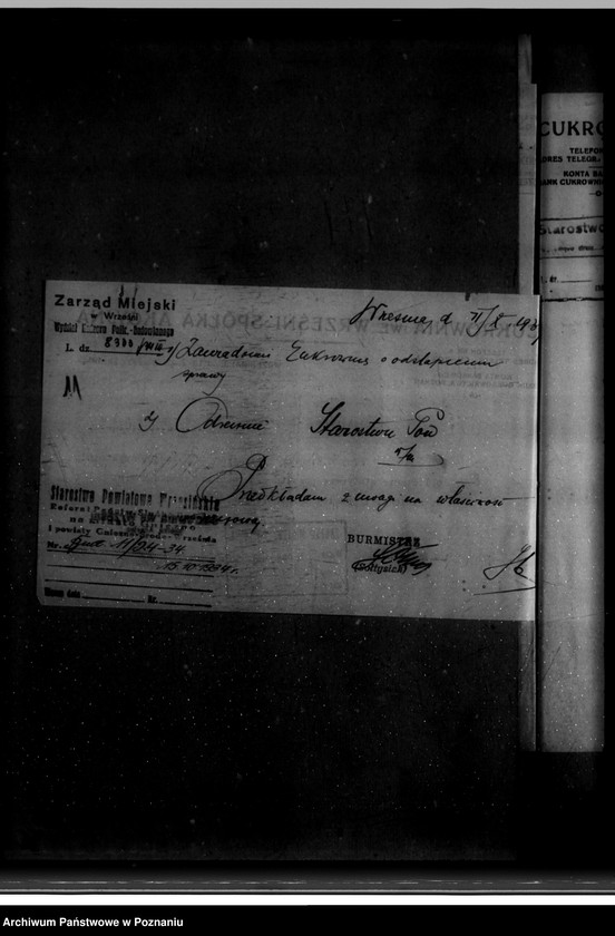 Obraz 16 z jednostki "Zatwierdzenie zakładu przemysłowego /przebudowy cukrowni we Wrześni/"