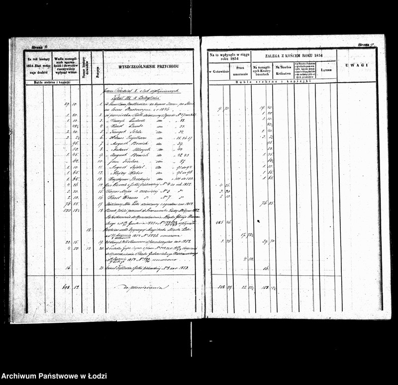 Obraz 10 z jednostki "Rachunek kasy ekonomicznej m. Łodzi za rok 1854"