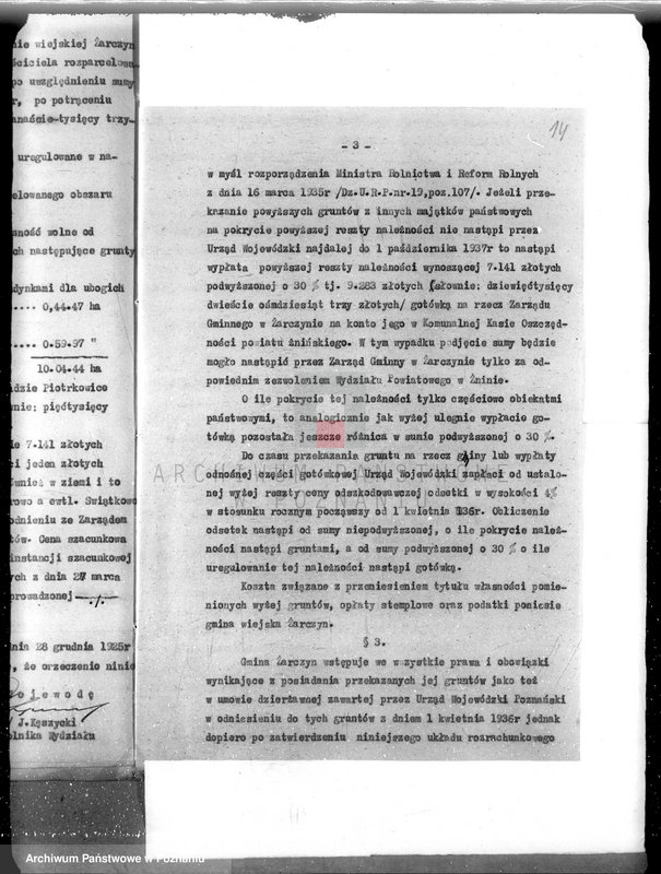 Obraz 19 z jednostki "Przewłaszczenie ziem dotacyjnych w gminie Żar czyn powiatu żnińskiego"