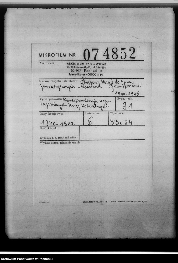 Obraz 2 z jednostki "[Korespondencja w sprawie zaginionych ksiąg kościelnych]"