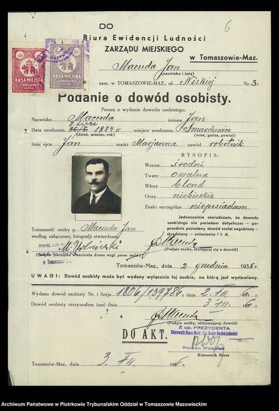 image.from.unit.number "Dowodów osobistych od nr 1801 do 2050. Tom X"