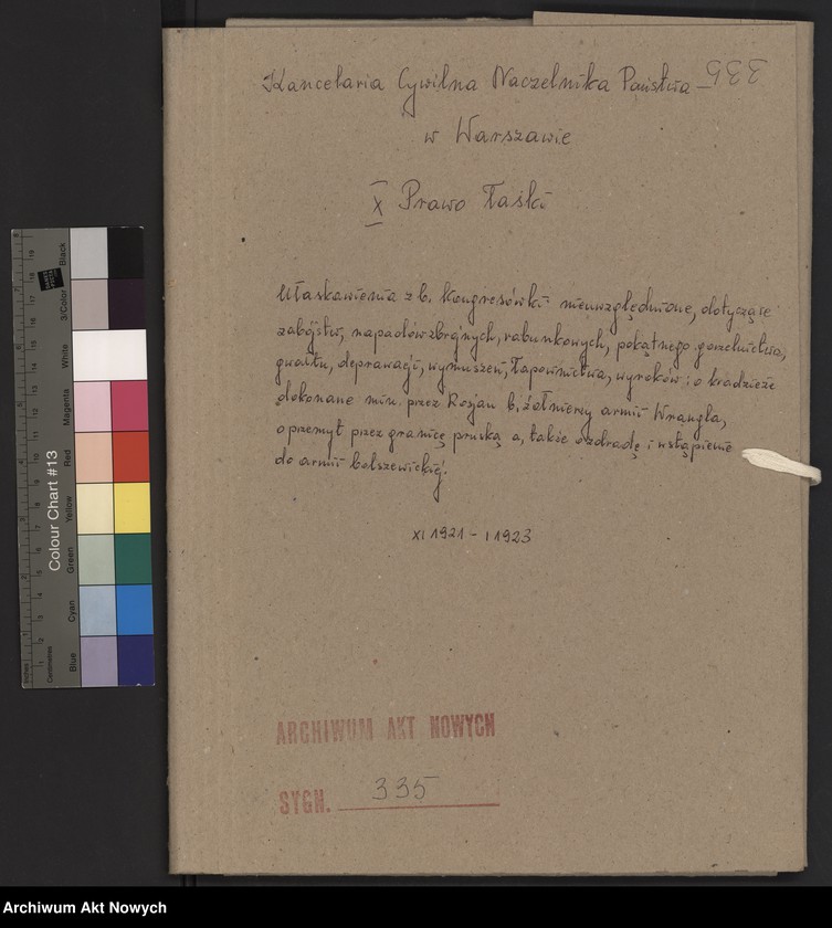 image.from.unit.number "Ułaskawienia z b. Kongresówki - nieuwzględnione, dotyczące zabójstw, napadów zbrojnych, rabunkowych, pokątnego gorzelnictwa, gwałtu, deprawacji, wymuszeń, łapownictwa, wyroków: o kradzieże dokonane min. przez Rosjan b. żołnierzy armii Wrangla, o przemyt przez granicę pruską, a także o zdradę i wstąpienie do armii bolszewickiej"