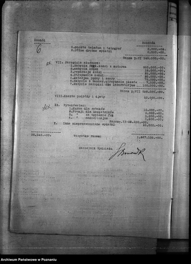 Obraz 11 z jednostki "Budżet - rybołówstwo rok 1921"