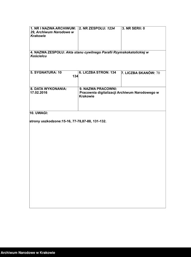 image.from.unit.number "Księga urodzeń, małżeństw i zgonów parafii Kościelec"