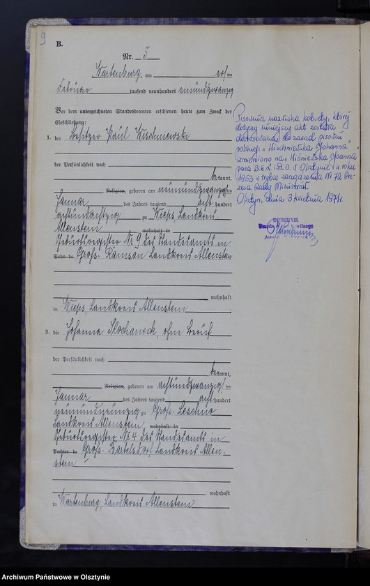 image.from.unit.number "Heirats-Haupt-Register Nr 1 - 43"