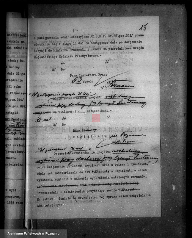 Obraz 19 z jednostki "Zatwierdzenie zakładu przemysłowego /firmy przemysłu smołowego/ Spółka z o.o. dawniej Lindenberg Poznań nr woj. 556"