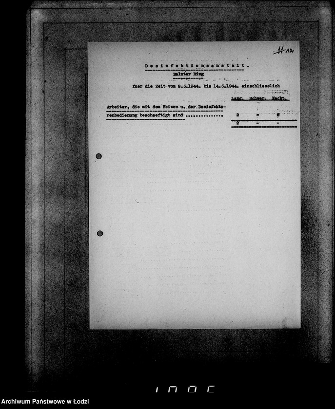 Obraz 16 z jednostki "Aufstellung der L-S-N-Arbeiter im Litzmannstadt-Getto für die Zeit vom 24.IV-21.V.1944"