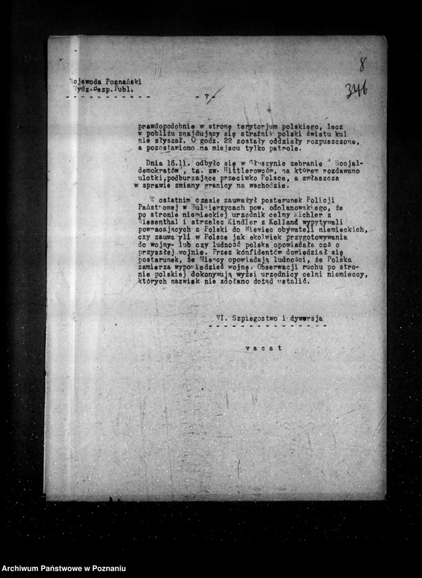 Obraz 11 z jednostki "Sprawozdania sytuacyjne tygodniowe za czas od 5 grudnia 1930 r. do dnia 1 stycznia 1931 r. /nr 58-61/"