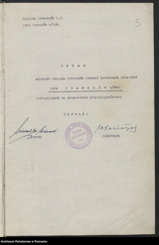 image.from.unit.number "Czarnków n/Notecią akta koła."
