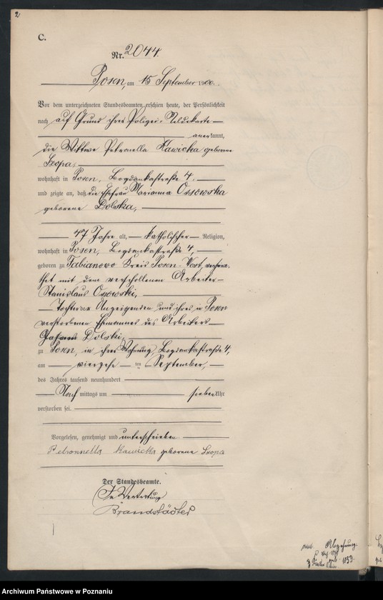 Obraz 5 z jednostki "Księga miejscowa zgonów"