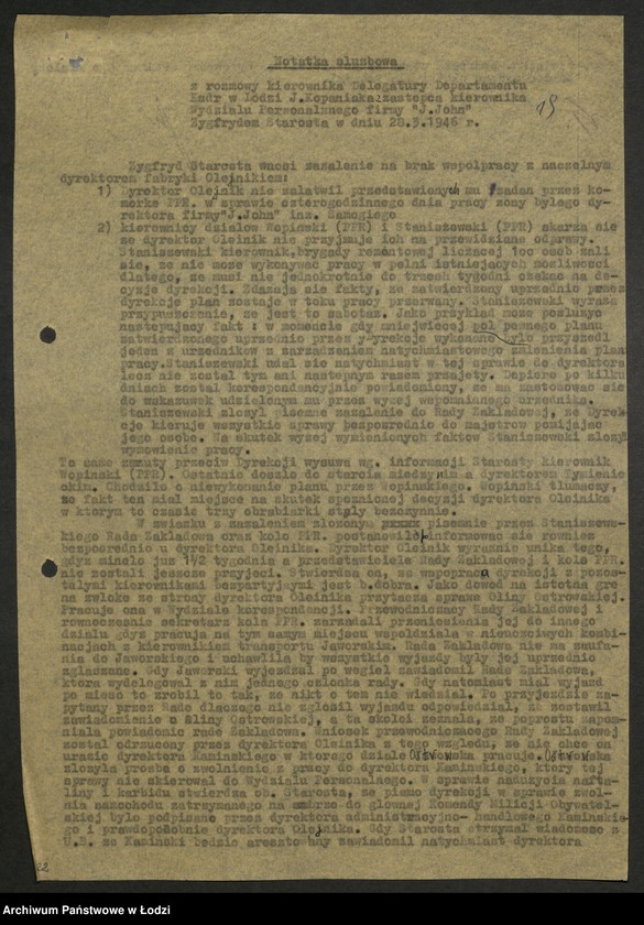 Obraz 20 z jednostki "Wykazy robotników członków partii wysuniętych na stanowiska [kierownicze]"