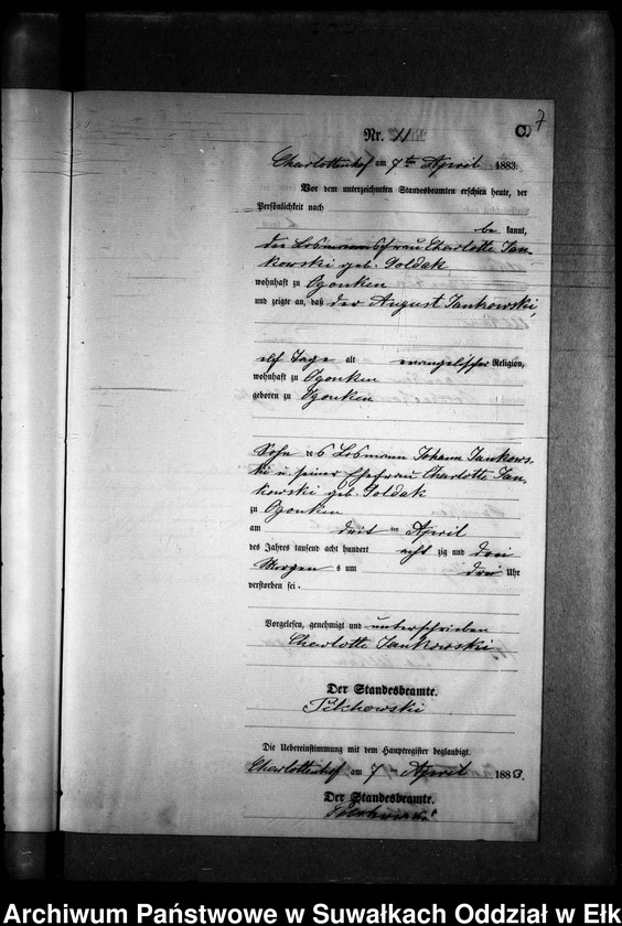 image.from.unit.number "Sterbe-Neben-Register des Preussischen Standes-Amtes Gr. Strengeln Kreis Angerburg"