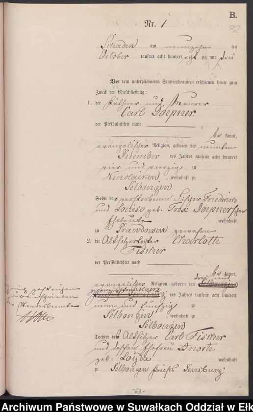 image.from.unit.number "Heiraths-Haupt-Register des Königlich Preussischen Standes-Amtes Schaden Kreis Sensburg"