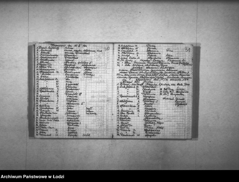 Obraz 20 z jednostki "Dienst-Buch der I Abteilung [Wykazy milicjantów pełniących dyżury w określonym dniu]"