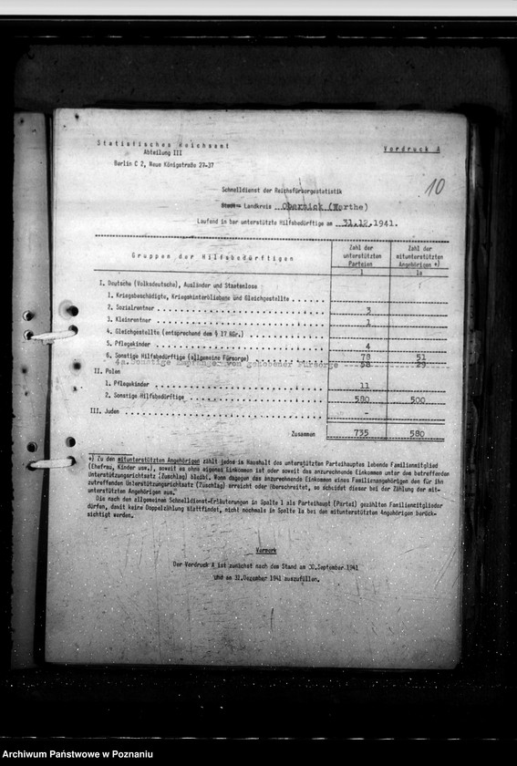 Obraz 14 z jednostki "Schnelldienst der Reichsfürsorgestatistik Regierungsbezirk Posen"
