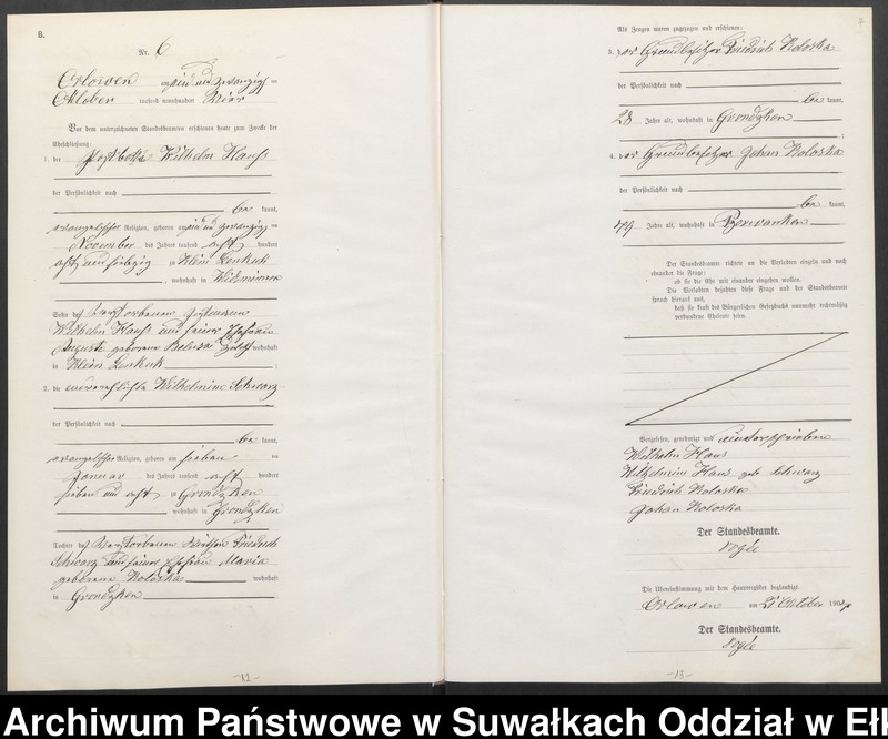 image.from.unit.number "Heirats-Neben-Register des Preussischen Standes-Amtes Orlowen Kreis Lötzen"