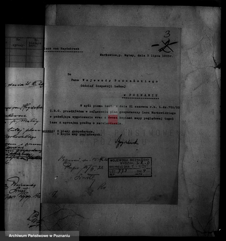 Obraz 8 z jednostki "Nadzór nad gospodarką w lasach majętności Markowice powiat mogileński"