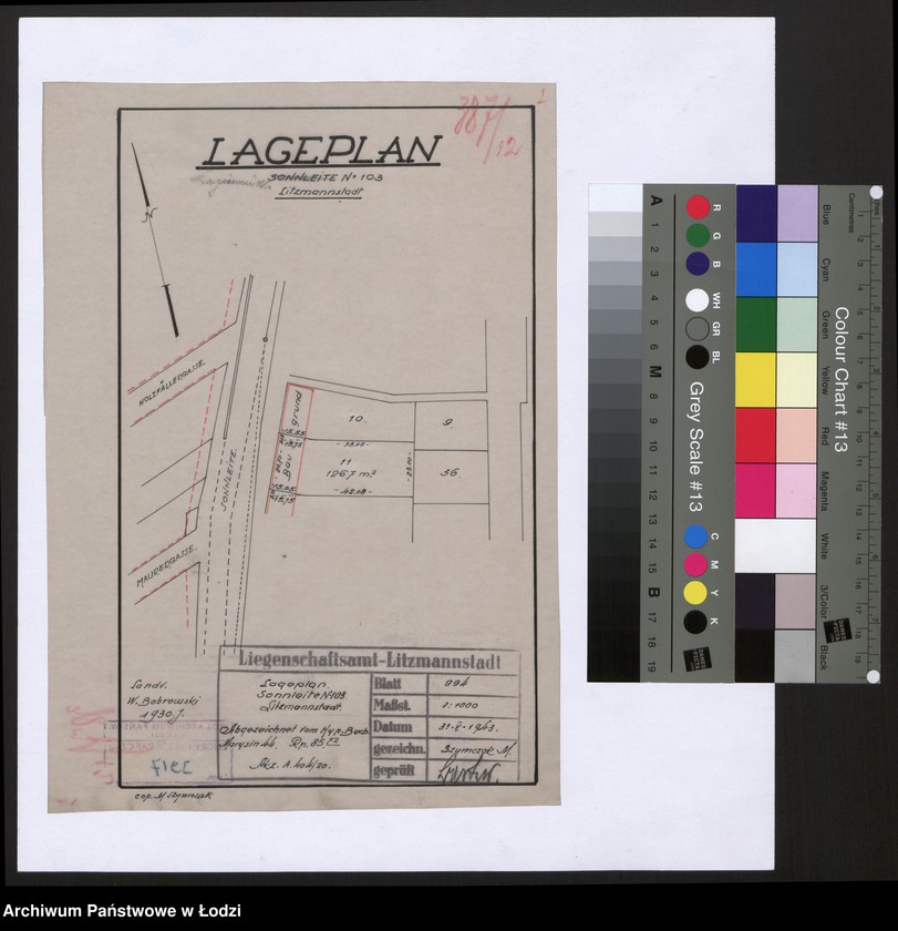 Obraz 1 z jednostki "Lageplan Sonnleite Nr 103 Litzmannstadt"