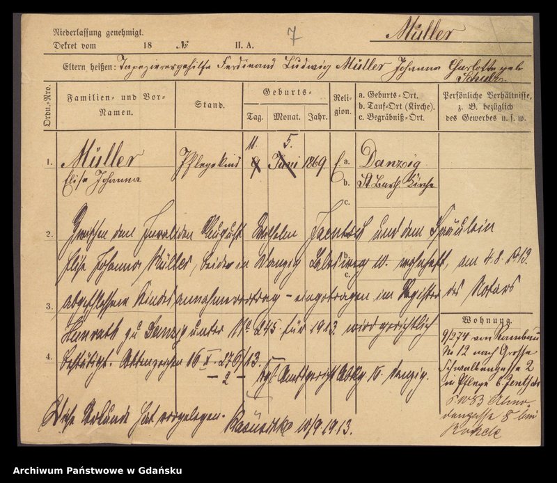 image.from.unit.number "Karty meldunkowe: Müller Edwin - Müller Gustav"