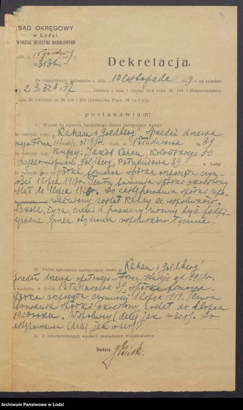 Obraz 5 z jednostki "Jakób Kahan, Lajzer Lipman Goldberg- detaliczna sprzedaż drzewa opałowego"