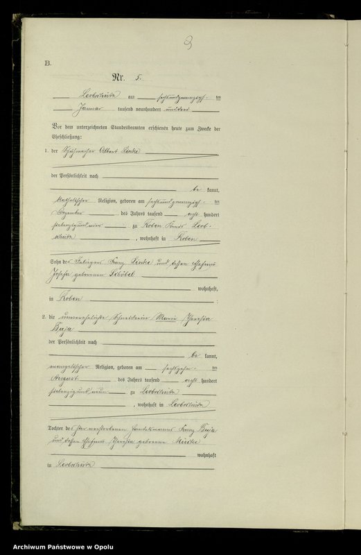 image.from.unit.number "Heiraths-Haupt-Register Standesamts Leobschütz pro 1903"