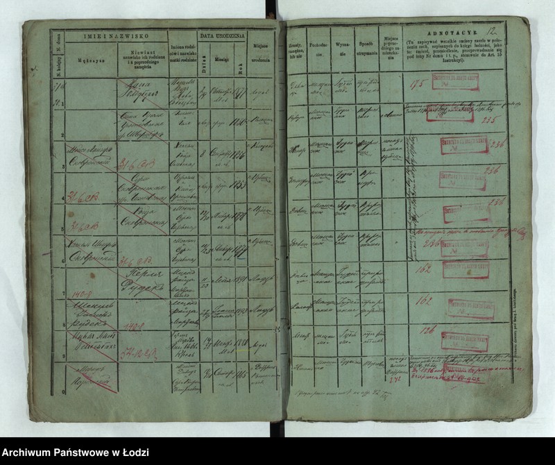 Obraz 13 z jednostki "Księga ludności stałej Łódź - cyrkuł I nowa dzielnica starozakonnych"