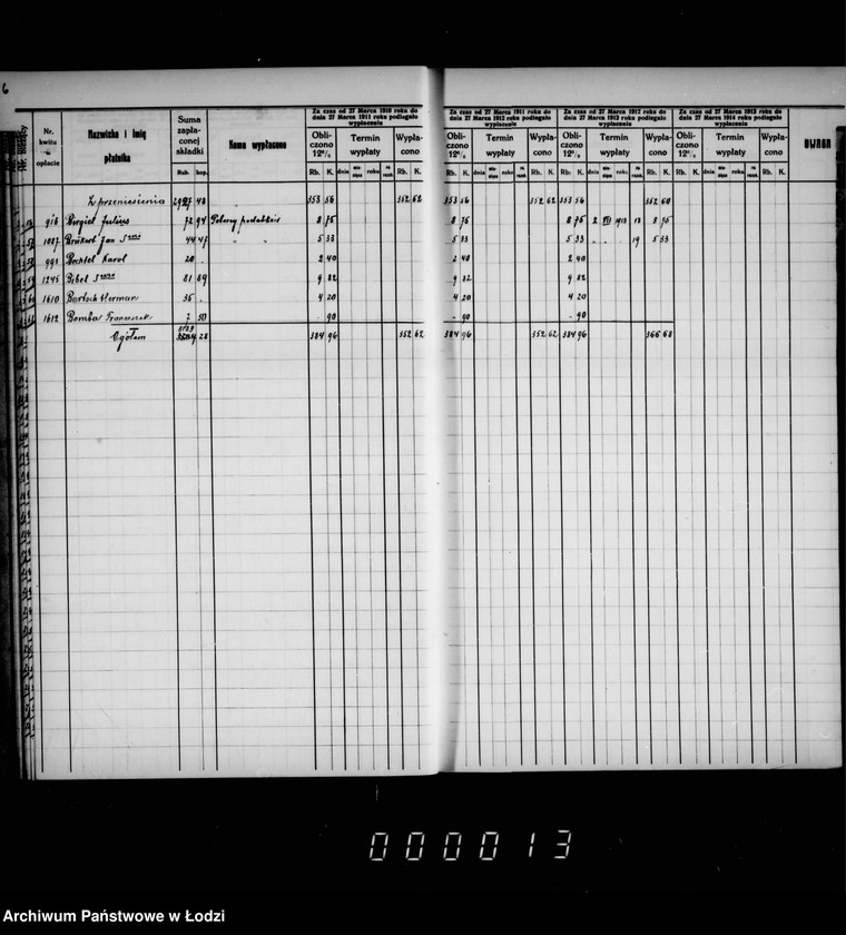 Obraz 11 z jednostki "Książka składek na budowę rzeźni bałuckiej"